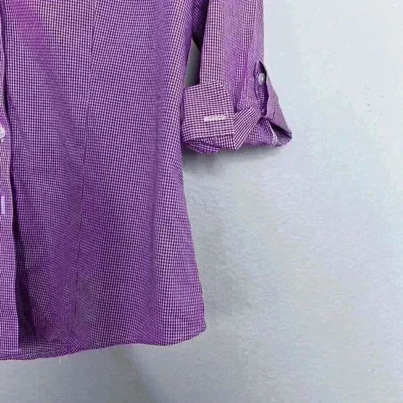 Brooks Brothers Womens Non Iron Button Shirt Red White Gingham Cotton Size 4P - Picture 3 of 6